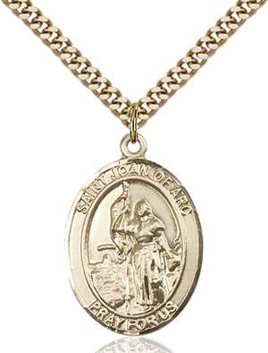St. Joan Of Arc / Nat'L Guard Medal<br/>7053 Oval, Gold Filled