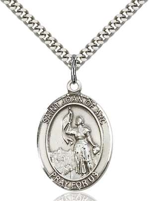 St. Joan of Arc Medal<br/>7053 Oval, Sterling Silver