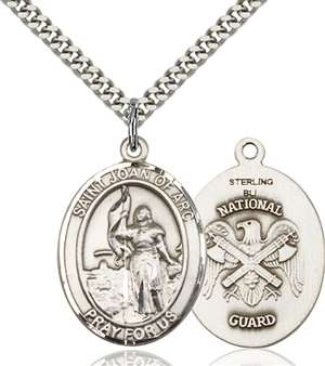 St. Joan of Arc Medal<br/>7053 Oval, Sterling Silver