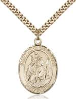 St. John the Baptist Medal<br/>7054 Oval, Gold Filled