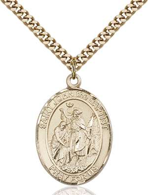 St. John the Baptist Medal<br/>7054 Oval, Gold Filled