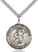 St. John the Baptist Medal<br/>7054 Round, Sterling Silver