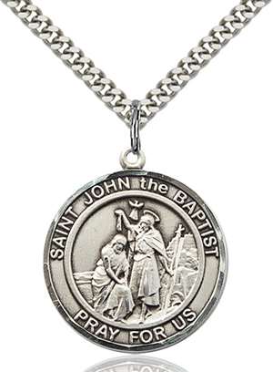St. John the Baptist Medal<br/>7054 Round, Sterling Silver