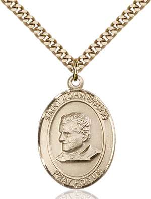 St. John Bosco Medal<br/>7055 Oval, Gold Filled