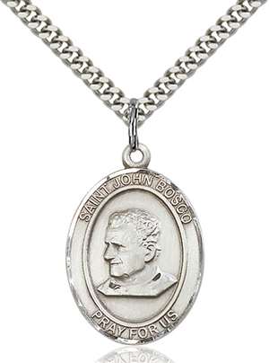 St. John Bosco Medal<br/>7055 Oval, Sterling Silver