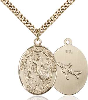 St. Joseph Of Cupertino Medal<br/>7057 Oval, Gold Filled