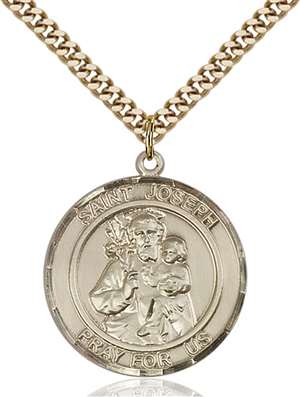 St. Joseph Medal<br/>7058 Round, Gold Filled