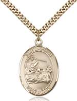 St. Joshua Medal<br/>7059 Oval, Gold Filled