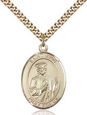 St. Jude Thaddeus Medal<br/>7060 Oval, Gold Filled
