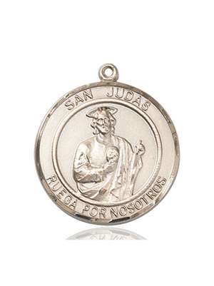 San Judas Medal<br/>7060 Spanish, Round, 14kt Gold