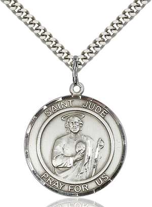 St. Jude Medal<br/>7060 Round, Sterling Silver