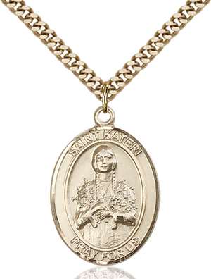 St. Kateri Medal<br/>7061 Oval, Gold Filled