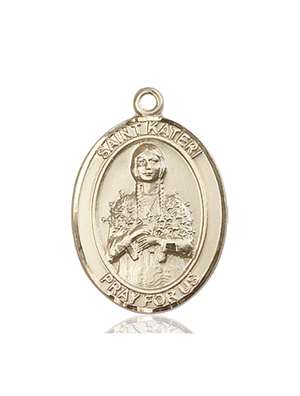 St. Kateri Medal<br/>7061 Oval, 14kt Gold