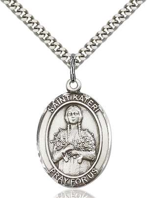 St. Kateri Medal<br/>7061 Oval, Sterling Silver