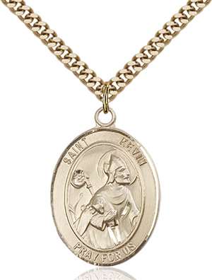 St. Kevin Medal<br/>7062 Oval, Gold Filled