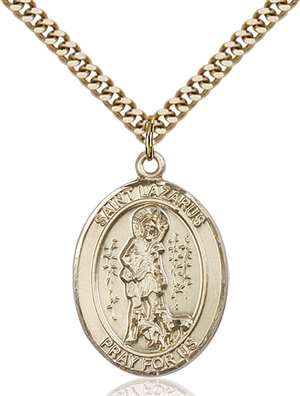 St. Lazarus Medal<br/>7066 Oval, Gold Filled