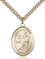 St. Luke the Apostle Medal<br/>7068 Oval, Gold Filled