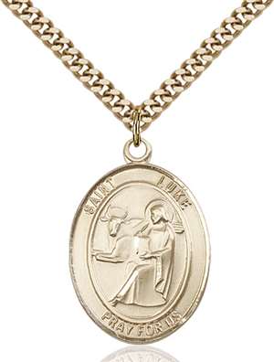 St. Luke the Apostle Medal<br/>7068 Oval, Gold Filled