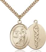 St. Luke the Apostle Medal<br/>7068 Oval, Gold Filled
