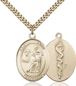 St. Luke the Apostle Medal<br/>7068 Oval, Gold Filled