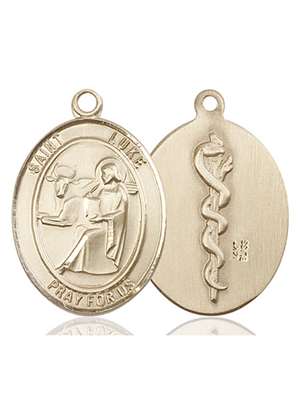 St. Luke the Apostle Medal<br/>7068 Oval, 14kt Gold