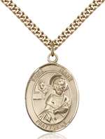 St. Mark the Evangelist Medal<br/>7070 Oval, Gold Filled