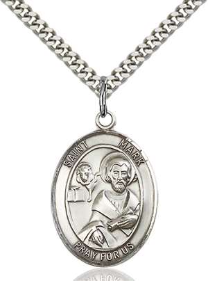 St. Mark the Evangelist Medal<br/>7070 Oval, Sterling Silver