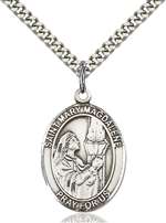 St. Mary Magdalene Medal<br/>7071 Oval, Sterling Silver