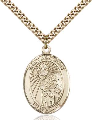 St. Margaret Mary Alacoque Medal<br/>7072 Oval, Gold Filled