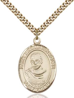 St. Maximilian Kolbe Medal<br/>7073 Oval, Gold Filled