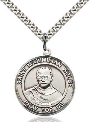 St. Maximilian Kolbe Medal<br/>7073 Round, Sterling Silver