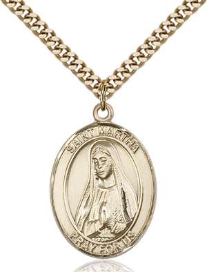 St. Martha Medal<br/>7075 Oval, Gold Filled