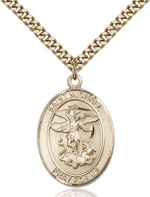 St. Michael the Archangel / Paratrooper Medal<br/>7076 Oval, Gold Filled