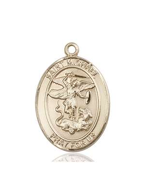 St. Michael the Archangel Medal<br/>7076 Oval, 14kt Gold