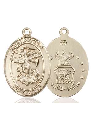 St. Michael the Archangel / Air Force Medal<br/>7076 Oval, 14kt Gold