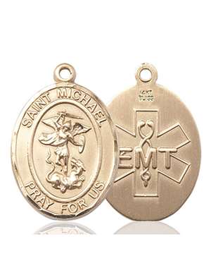 St. Michael the Archangel / EMT Medal<br/>7076 Oval, 14kt Gold