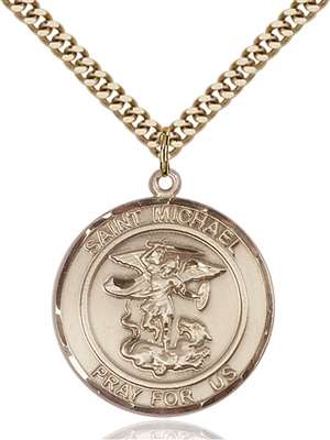 St. Michael the Archangel Medal<br/>7076 Round, Gold Filled