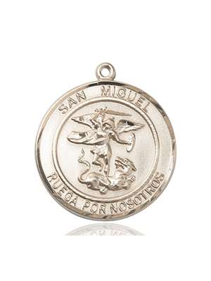 San Miguel Arcangel Medal<br/>7076 Spanish, Round, 14kt Gold