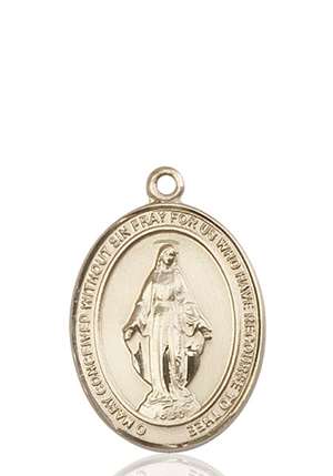 Miraculous Medal<br/>7078 Oval, 14kt Gold