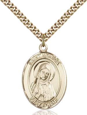 St. Monica Medal<br/>7079 Oval, Gold Filled