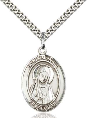 St. Monica Medal<br/>7079 Oval, Sterling Silver