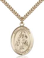 St. Nicholas Medal<br/>7080 Oval, Gold Filled