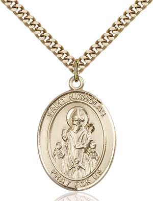 St. Nicholas Medal<br/>7080 Oval, Gold Filled