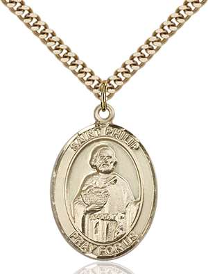 St. Philip the Apostle Medal<br/>7083 Oval, Gold Filled