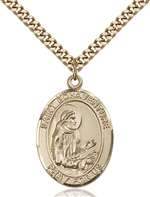St. Bonaventure Medal<br/>7085 Oval, Gold Filled