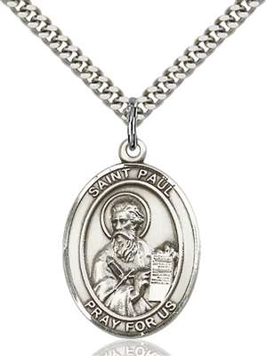 St. Paul the Apostle Medal<br/>7086 Oval, Sterling Silver
