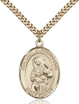 Our Lady of Providence Medal<br/>7087 Oval, Gold Filled
