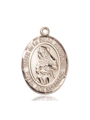 Virgen de la Divina Medal<br/>7087 Spanish, Oval, 14kt Gold