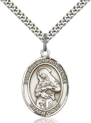 Our Lady of Providence Medal<br/>7087 Oval, Sterling Silver