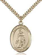 St. Peregrine Laziosi Medal<br/>7088 Oval, Gold Filled